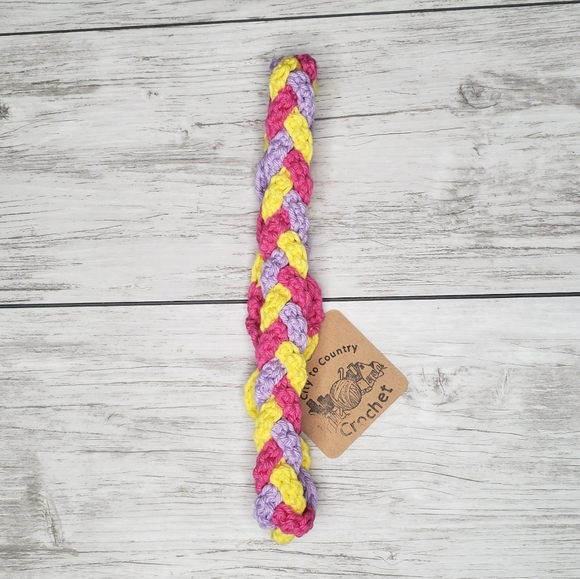Hand Crafted Braided Headband Hair Band Crochet Spring Yellow Purple Pink Chic - Picture 3 of 9